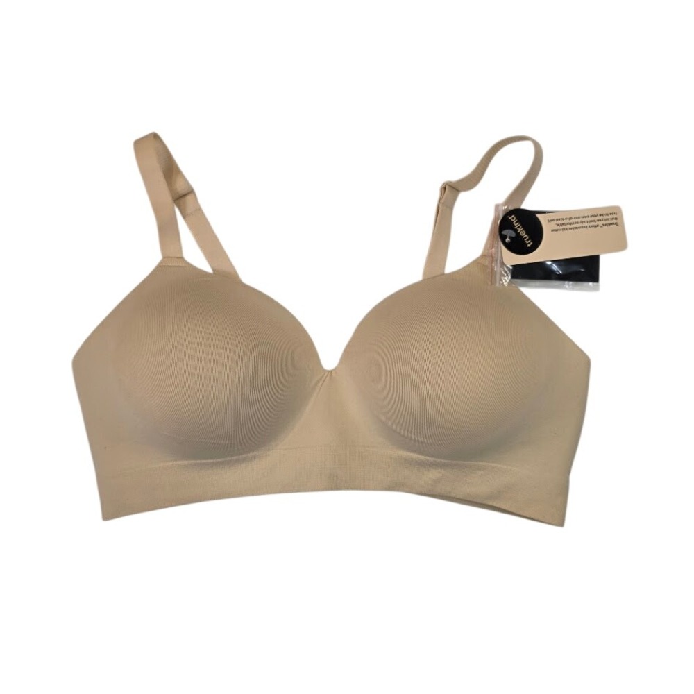 Truekind Womens Large Wireless Shaping Bra Beige Supportive Comfort NWT 10210
